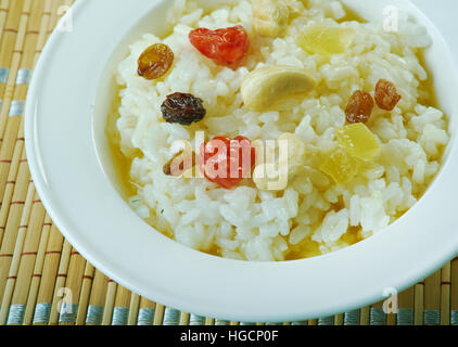 Chakara Pongali Reis-süße Pongal Reis aus Südindien Stockfoto