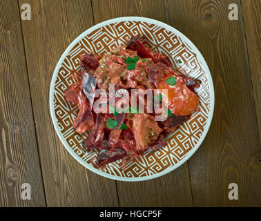 Rote Beete Mutton Curry - Chuqandar Gosht Stockfoto