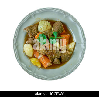 Boeuf ein la mode - französische Version dessen, was in den Vereinigten Staaten als Schmorbraten, geschmortes Rindfleisch-Gericht, Stockfoto