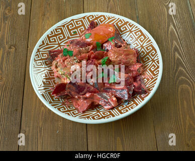 Rote Beete Mutton Curry - Chuqandar Gosht Stockfoto