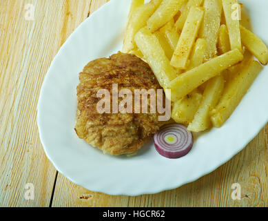 König Rib Essen häufig im Fish &amp; Chips-Läden in Schottland und Nordengland. Stockfoto