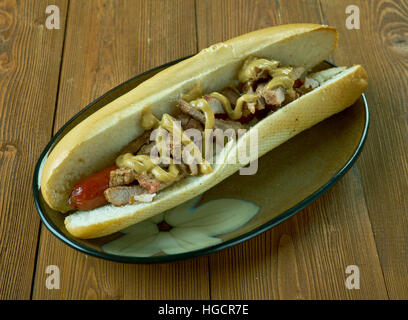 Coney Island Hot-Dog classic American "Diner" Gerichte Stockfoto