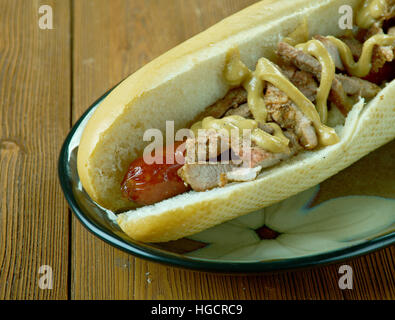 Coney Island Hot-Dog classic American "Diner" Gerichte Stockfoto