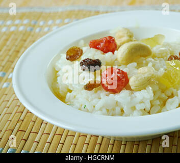 Chakara Pongali Reis-süße Pongal Reis aus Südindien Stockfoto