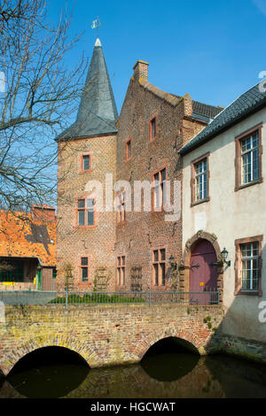 Deutschland, NRW, Kreis Düren, Nörvenich-Rommelsheim, Burg Bubenheim. 1237 Entstandene Niederungsburg Liegt in Einer Gehölzinsel in der Sonst sterben Baum Stockfoto