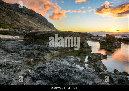 Dies ist eine schöne Langzeitbelichtung geschossen von der North Shore von Oahu, Hawaii. Stockfoto