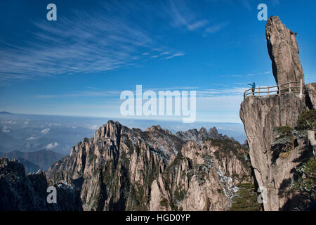 Dach der Welt, mit Blick auf die Gipfel im Nationalpark Huangshan, Anhui, China Stockfoto