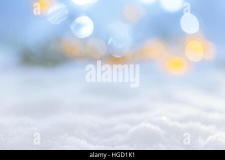 Weihnachten Winterlandschaft und defokussierten Lichter Stockfoto