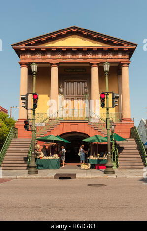 Historische Markthalle Eingang in Charleston, South Carolina, SC, USA. Stockfoto