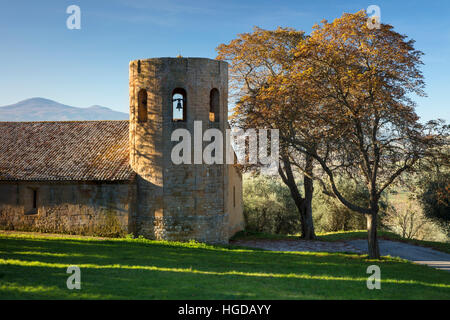 Pieve di Corsignano Urkirche gebauten 12 C, Pienza, Toskana, Italien Stockfoto