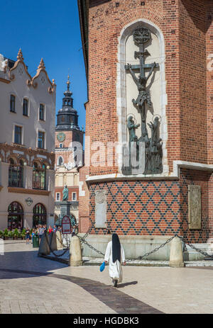 Rathausturm am Marktplatz in Krakau Stockfoto