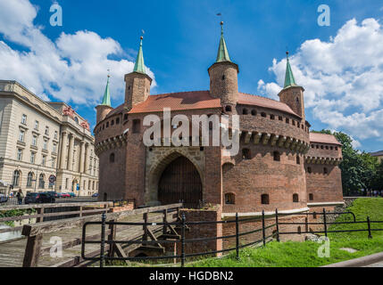 Barbican Festung in Krakau Stockfoto