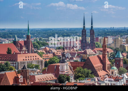 Blick über die Stadt Breslau Stockfoto