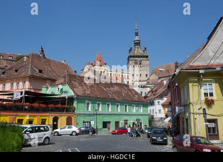 Rumänien, Mures County, Sighisoara/Schäßburg Stadt, die Zitadelle, Clock Tower Stockfoto