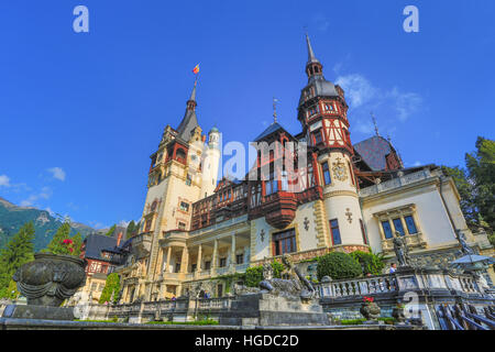 Rumänien, Prahova, Sinaia Stadt, Schloss Peles, Stockfoto