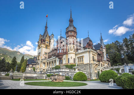 Rumänien, Prahova, Sinaia Stadt, Schloss Peles, Stockfoto