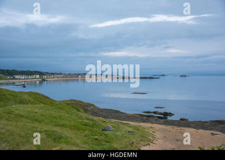 Germany/Deutschland, East Lothian, North Berwick, Zelt entlang Küste Stockfoto