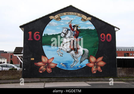 William der Orange Wandbild in Loyalist Belfast Stockfoto