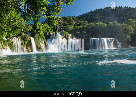 Wasserfall in th Nationalpark Krka Stockfoto