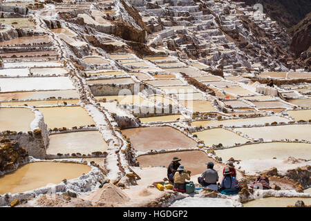 Salz Terrassen von Maras, Stockfoto