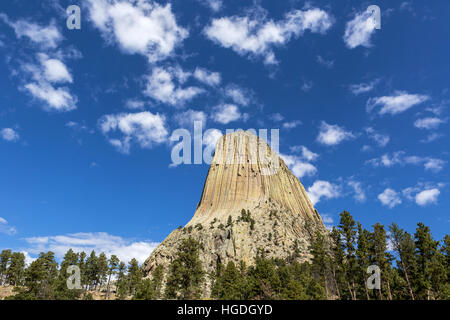 WY02269-00... WYOMING - Ansicht des Devils Tower aus den roten Betten Weg in Devils Tower National Monument Stockfoto