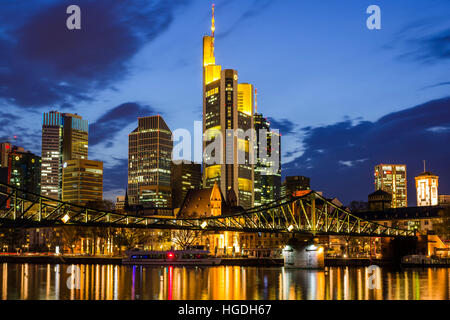 Bankenviertel-Skyline in Frankfurt am Main, Stockfoto