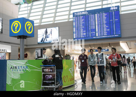 Informationen Schreibtisch Incheon Flughafen Seoul Südkorea Stockfoto