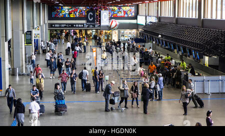 Abflugterminal internationalen Flughafen Sao Paulo Guarulhos Brasilien Stockfoto