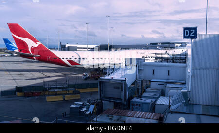 Qantas Boeing 747 Melbourne Tullamarine Airport Victoria Australien Stockfoto