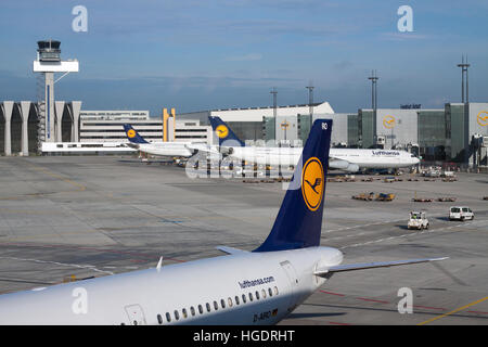 Lufthansa Airbus 321 Frankfurt Flughafen Deutschland Stockfoto