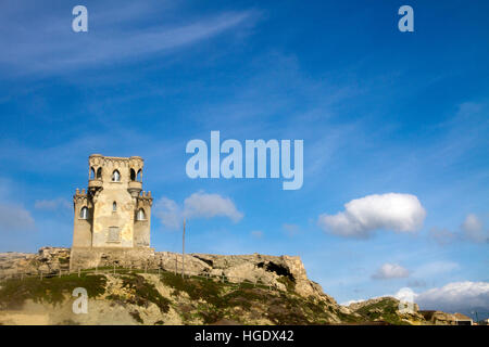 Castillo de Santa Catalina, Maintower der alten Festung von Tarifa, Andalusien, Spanien Stockfoto
