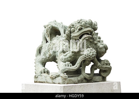 Skulptur des chinesischen Löwen, antike traditionelle Steinbildhauen Puppe Stockfoto