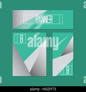 Reihe von Bannern mit polygonalen dreieckigen Hintergrundelemente. Vektor-Illustration. Stock Vektor