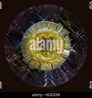 Wunderbare abstrakte illustrierte Glasobjekt Stockfoto