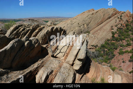 Geneigten Gesteinsschichten Dinosaur National Monument Utah Stockfoto