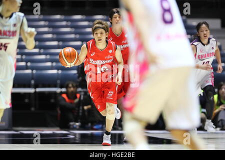 Tokio, Japan. 7. Januar 2017. Rui Machida (RedWave) Basketball: Alle Japan Basketball Weltmeisterschaft 2017 Frauen Halbfinalspiel zwischen Chanson V-Magic 57-64 FUJITSU RedWave 1. Yoyogi-Gymnasiums in Tokio, Japan. © AFLO SPORT/Alamy Live-Nachrichten Stockfoto