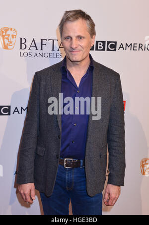 Los Angeles, USA. 7. Januar 2017. Viggo Mortensen 020 bei der BAFTA LA Tea Party im Four Season Hotel in Los Angeles ankommen. 7. Januar 2017 © Gamma-USA/Alamy Live-Nachrichten Stockfoto