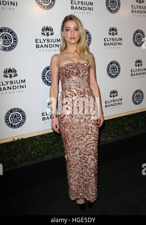 Los Angeles, CA - Januar 07: Amber Heard, an Art of Elysium präsentiert Stevie Wonder-Himmel - zum 10. Jubiläum, bei den roten Studios In Kalifornien am 7. Januar 2017. Bildnachweis: Faye lernen/MediaPunch Stockfoto