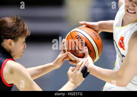 Tokio, Japan. 7. Januar 2017. Das Ambiente erschossen Basketball: alle Japan Basketball Weltmeisterschaft 2017 Frauen Halbfinalspiel zwischen JX-ENEOS Sonnenblumen 72-52 Toyota Antilopen am 1. Yoyogi-Gymnasium in Tokio, Japan. © AFLO SPORT/Alamy Live-Nachrichten Stockfoto