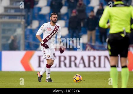 Reggio Emilia, Italien. 8. Januar 2017. Leandro Castan Torino FC in Aktion während der Serie A Fußballspiel zwischen uns Sassuolo und Torino FC. Das Endergebnis des Spiels ist 0-0. © Nicolò Campo/Alamy Live-Nachrichten Stockfoto