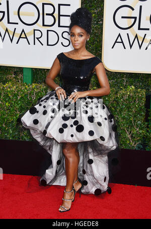 Los Angeles, Kalifornien, USA. 8. Januar 2017. Janelle Monae 033 74. Annual Golden Globe Awards im Beverly Hilton in Los Angeles angekommen. 8. Januar 2017 © Gamma-USA/Alamy Live-Nachrichten Stockfoto