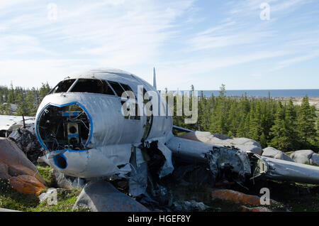 Verlassene Flugzeugabsturz Stockfoto