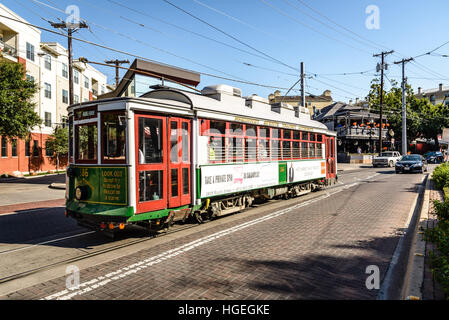 Green Dragon M-Linien Vintage Wagen, McKinney Avenue, Dallas, Texas Stockfoto