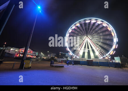 Riesenrad am Abend Bournemouth Stockfoto