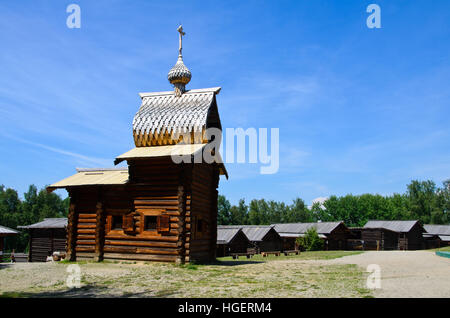 Taltsy Museum f hölzernen architektonischen und Ethonography in der Nähe von Irkutsk Stadt. Stockfoto
