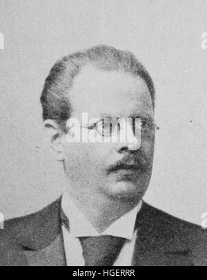 Adolf Karl Heinrich Slaby, 18. April 1849 - 6. April 1913, war ein deutscher Elektronik-Pionier und der erste Professor für Elektrotechnik an der technischen Universität Berlin, Reproduktion eines Fotos aus dem Jahr 1895, digital verbessert Stockfoto