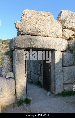 Abgeriegelt Nordtor, Zitadelle, Mykene, Peloponnes, Griechenland Stockfoto