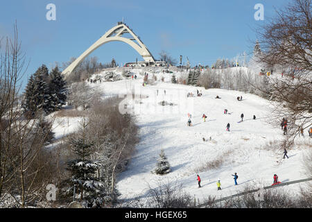 St. Georg-Sprungschanze, Winterberg, Sauerland, Nordrhein-Westfalen, Deutschland Stockfoto