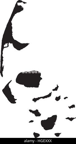 Nordfriesischen Inseln Karte silhouette Stock Vektor