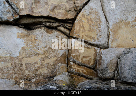 Prähistorische Felszeichnungen im südlichen Sibirien am Baikalsee Stockfoto